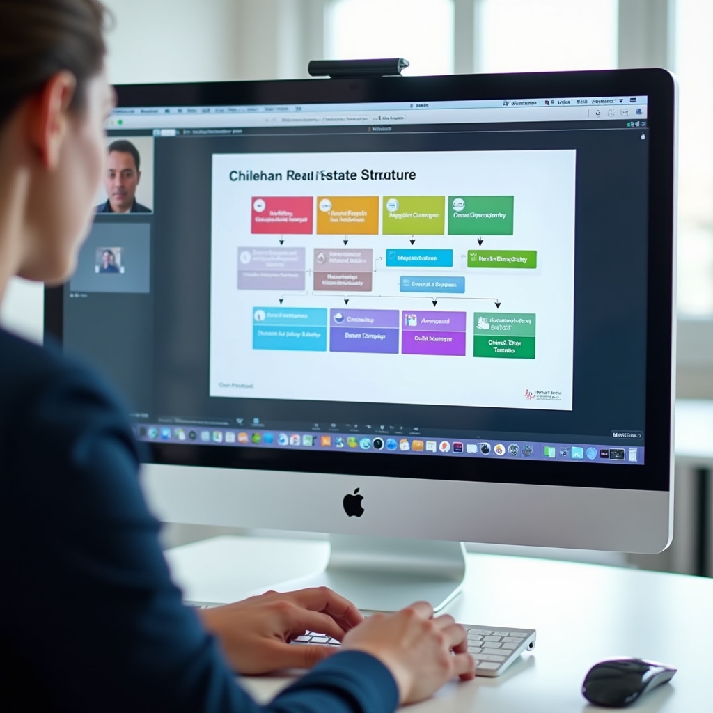 Workshop session covering Chilean real estate market overview with participants engaged online